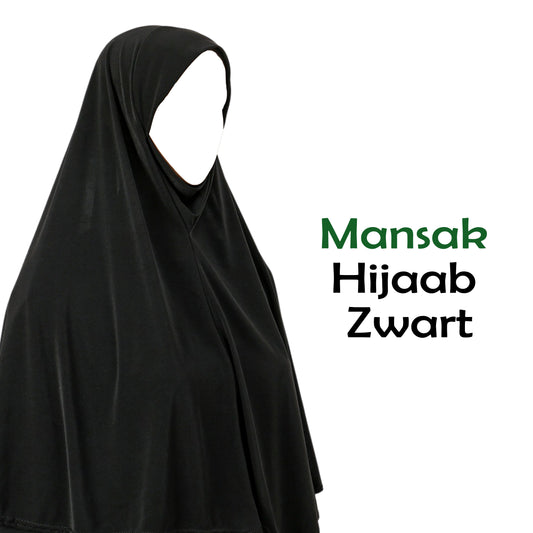 Mansak Hijaab Zwart Middelgroot - Hijaab voor Umrah en Hadj - Gebed - One size Hijaab
