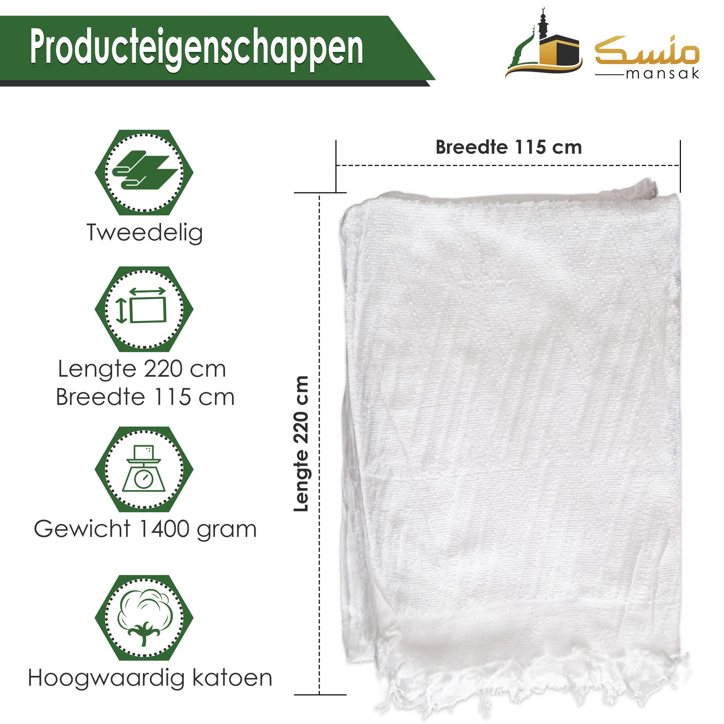 Ihram clothing cotton + ihram belt for Umrah and Hajj