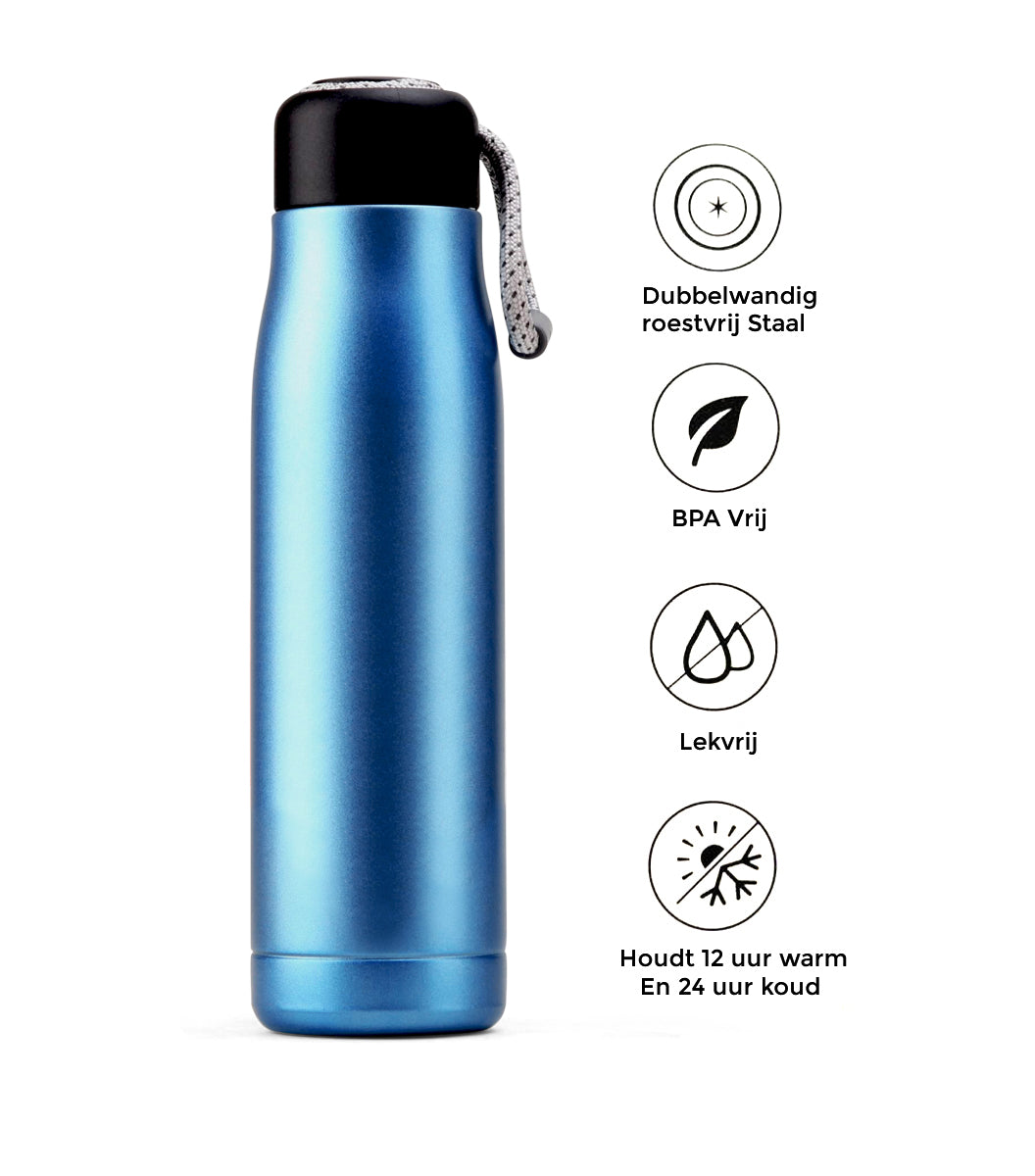 Mansak Thermosfles blauw - Met borstel - Zamzam waterfles - Umrah en Hadj