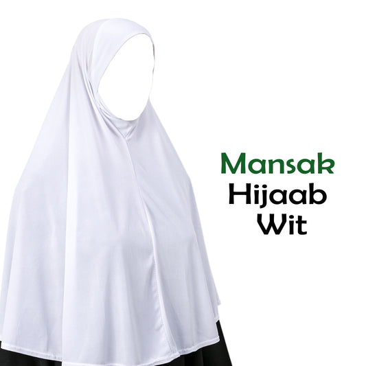Mansak Hijaab Wit Middelgroot - Hijaab voor Umrah en Hadj - Gebed - One size Hijaab