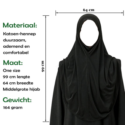 Mansak Hijaab Zwart Middelgroot - Hijaab voor Umrah en Hadj - Gebed - One size Hijaab