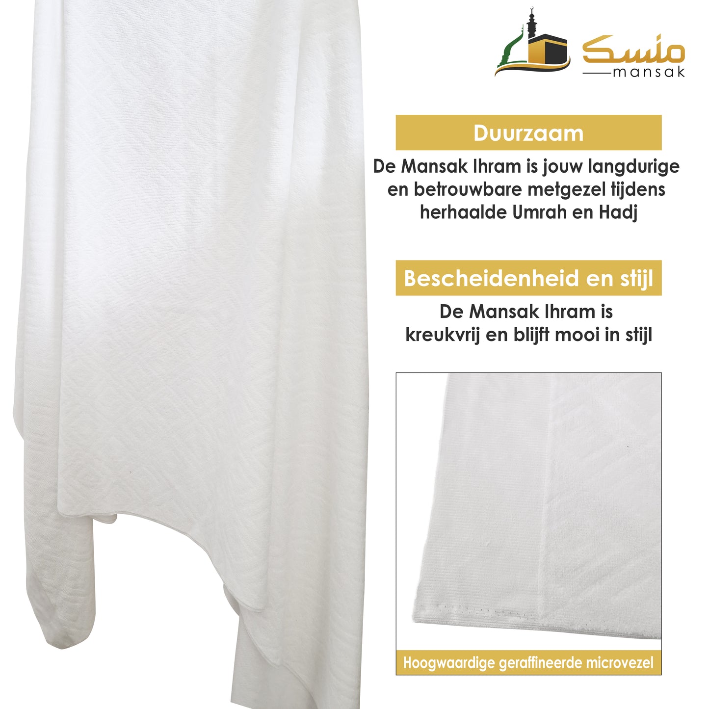 Ihram clothing + ihram belt for Umrah and Hajj