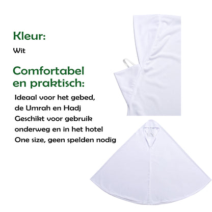 Mansak Hijaab Wit Middelgroot - Hijaab voor Umrah en Hadj - Gebed - One size Hijaab
