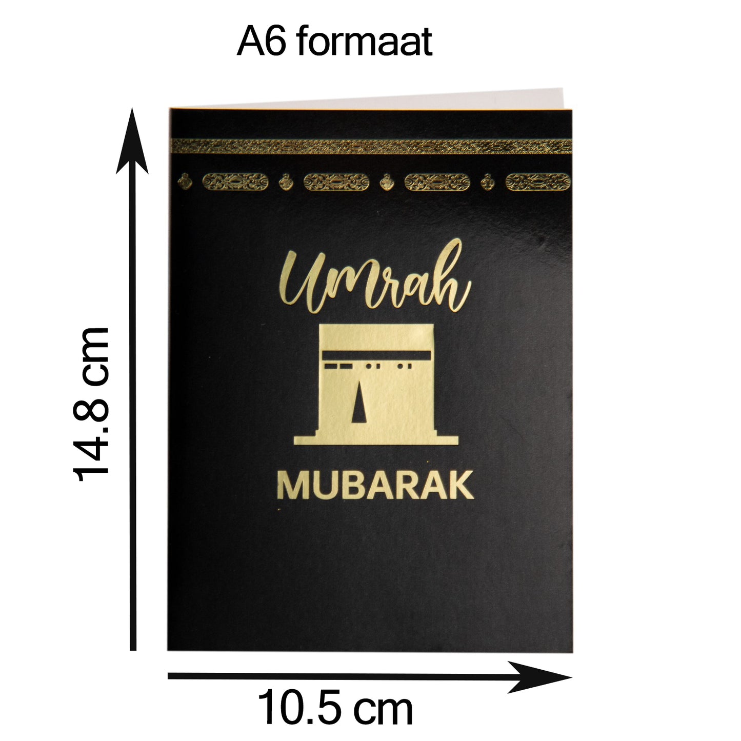 5 Umrah Mubarak Greeting/Invitation Cards incl. envelope 