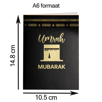 5 Umrah Mubarak Greeting/Invitation Cards incl. envelope 